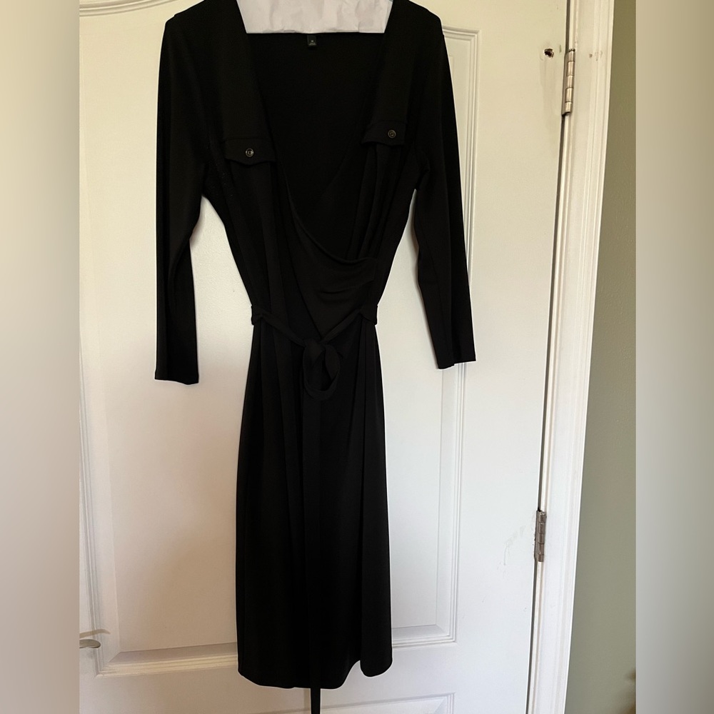 Talbots black wrap dress.  Great in the office, dress it up for evening, size M.